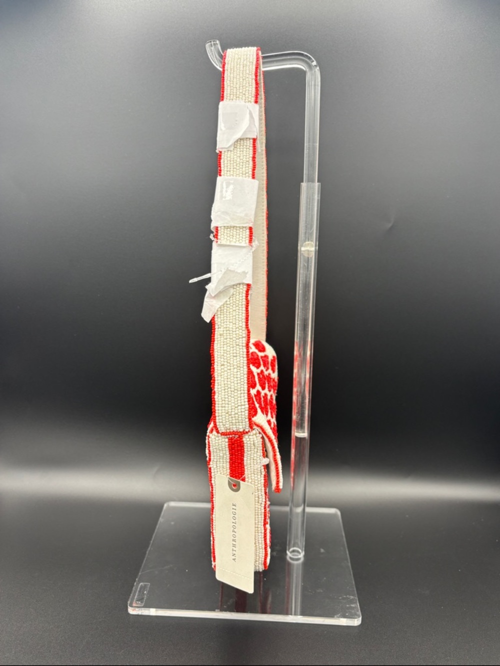 Anthropologie Fiona Beaded Red Lips Shoulder Bag - Red and White - Picture 3 of 11